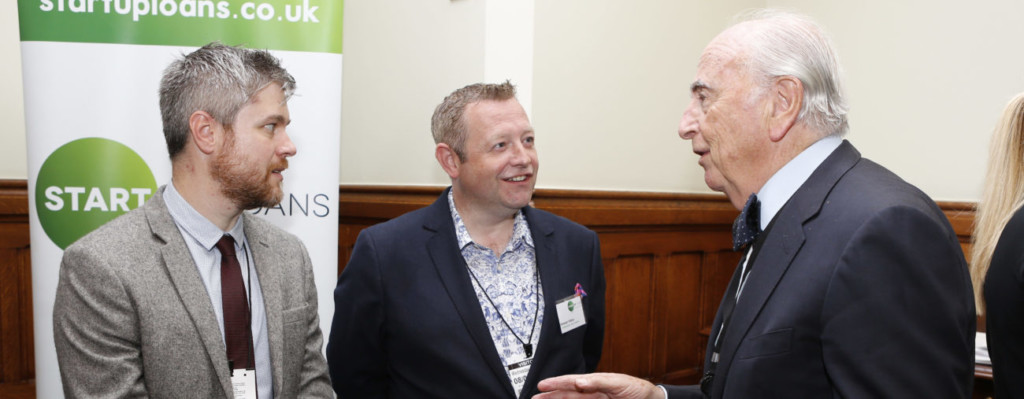 Start Up Loans ambassadors Stewart Hilton and Mark Taylor meeting Lord Young at Westminster