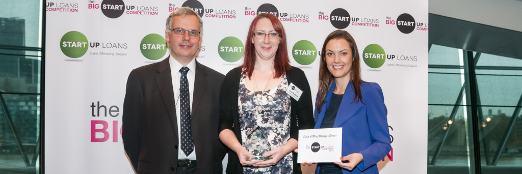 Vikki Bustard winning an award at the Big Start Up Loans Competition 2014